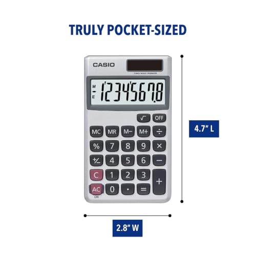Casio SL-300SV Standard Function Desktop Calculator - 1 Pack, 8-Digit Display, Solar & Battery Powered