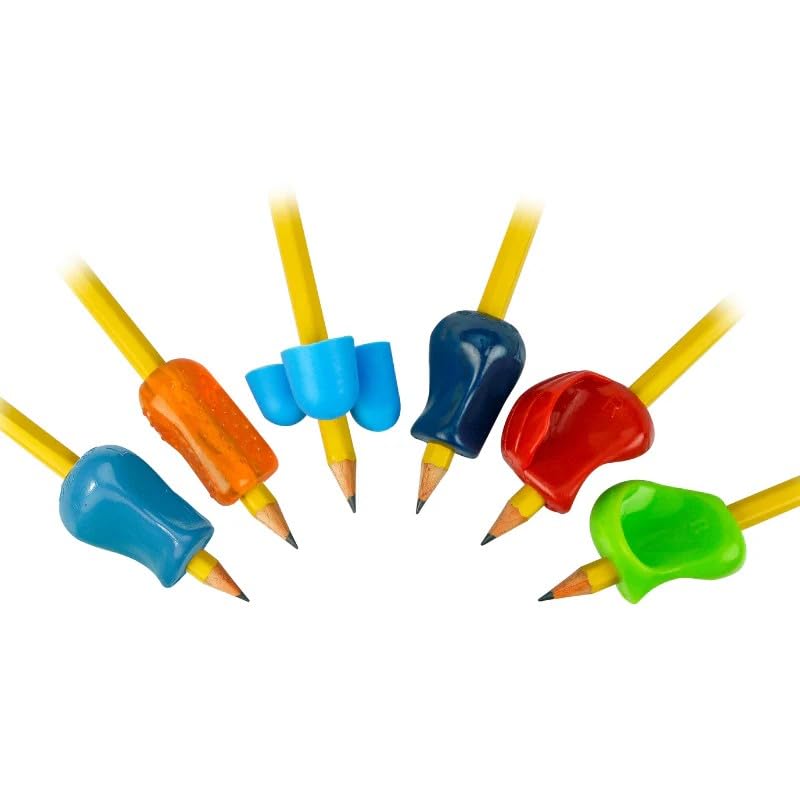 The Pencil Grip Premium 6-Pack Assorted Ergonomic Pencil Grips for Kids & Adults