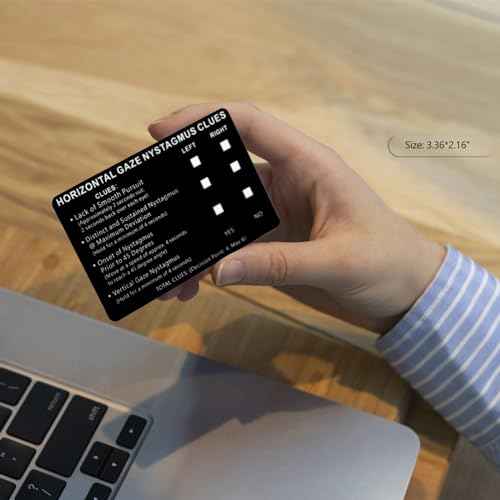 24 PCS/ 8 Set of Metal NHTSA SFST/HGN Checklist Cards, Standardized Field Sobriety Test Instruction Card - Walk and Turn, HGN, One Leg Stand, Law Enforcement, Trooper, DWI, Police Card (8 Set Black)