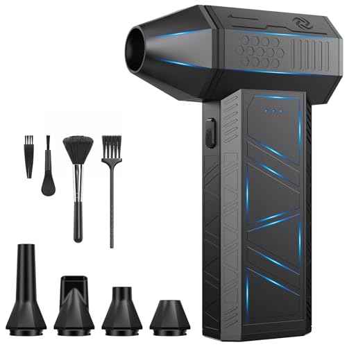 Compressed Air Duster - 110000RPM Powerful Electric Air Duster, 3 Gear Adjustable Cordless Air Blower, Rechargeable Dust Cleaner for Keyboard, Computer, Home, Outdoor, Car