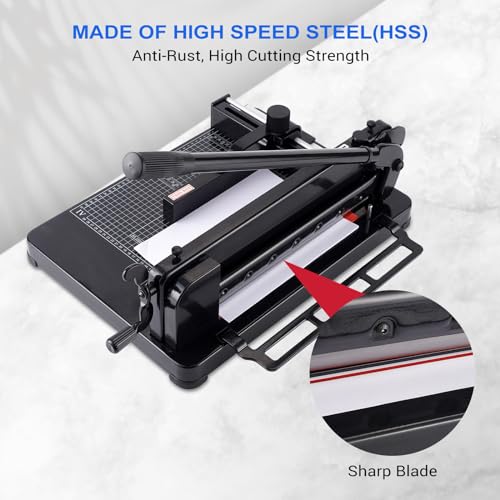 NOKAPIN Heavy Duty A4 Paper Cutter 12 Inch Guillotine Black for Office & Crafts