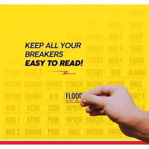 Premium Durable Circuit Breaker Labels, Electrial Panel Labels,129 Waterproof Fuse Box Stickers, Easy to Read and Install (Yellow, 1)