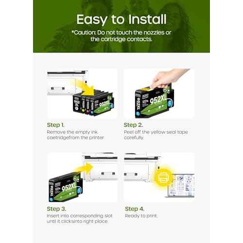 952XL 952 XL Ink Cartridge Replacement for 952XL Ink Cartridges Combo Pack (4 Pack, Yellow, Cyan, Black, Magenta) for OfficeJet Pro 8710 8720 8210 8702 8715 8725 Printer