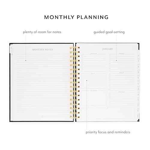 Sugar Paper 2026 Signature Spiral Planner, Weekly and Monthly, January to December, 7.5" x 9.25", Calendar for Women, Matte Paper Hardcover, Spiral Bound, Pocket for Storage,12 Month, Blush