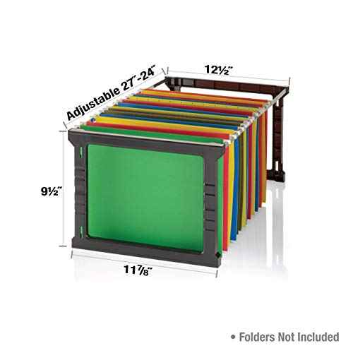 Officemate Plastic Hanging File Frames, Letter and Legal Size, Rails 24 to 27, 2 Sets (91963), Black