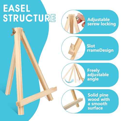 ESRICH 11.8In Wood Easels,Tabletop Painting Display Easels, Painting Party Easel, Kids Student Tabletop Easels for Painting,Portable Canvas Photo Picture Sign Holder£¨4 Pack £©