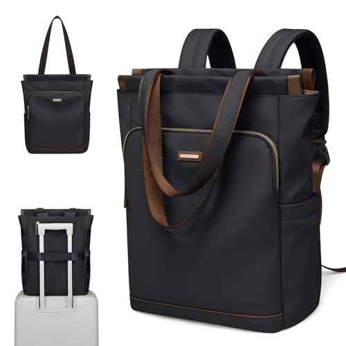 GOLF SUPAGS Convertible Laptop Backpack for Women Casual Daypack Notebook Tote Bag for Work College Travel Leisure (Black)