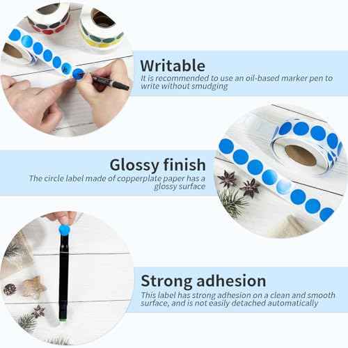 1000 PCS 3/4" White Dot Stickers Round Circle Colored Coding Labels Garage Yard Sale Dot Stickers for Toddlers, Classroom£¬Office