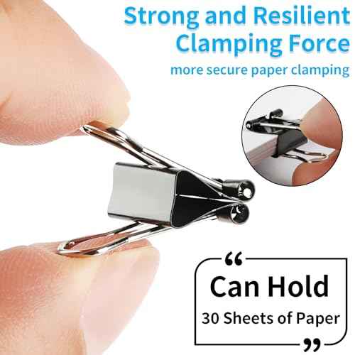 180Pcs Small Binder Clips, Mini Binder Clips, 0.63 in/15mm Clips Office Supplies, Paper Clamps, Binder Paper Clips for Office Supplies Home School Food DIY