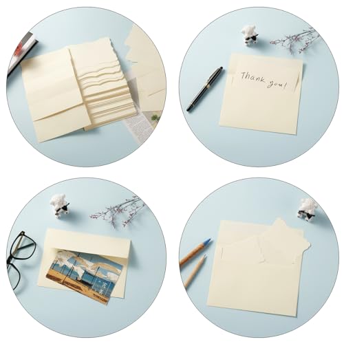 Toperd Cream A4 Envelopes with 4x6 Cards - 100 Pack Invitation Supplies