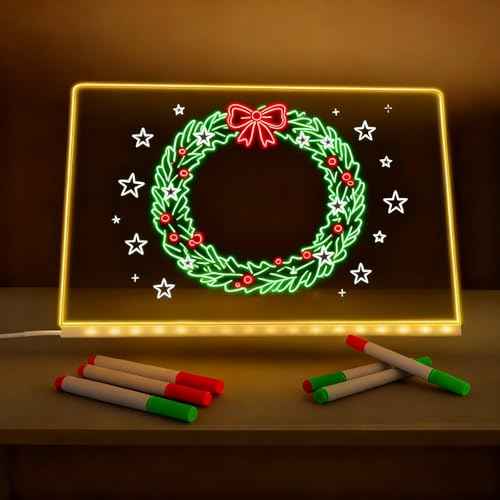 Led Drawing Board Led Note Board with Colors Light Up Drawing Bo-ard (11.8 * 7.9in)