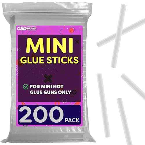 Mini Hot Glue Sticks for Glue Gun - 4" x 0.27 - Mini Clear Sticks Bulk - Ideal for Craft Projects - Bonds to Wood, Glass, Metal, Paper and More- 200 Pack