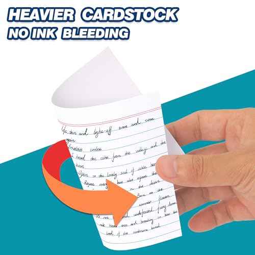 Chell Extra Heavyweight Ruled Index Cards 4x6 Inch, No Bleed-Through, 100 Count, Ruled Front and Blank Back, 85 lb. Cover Weight, White