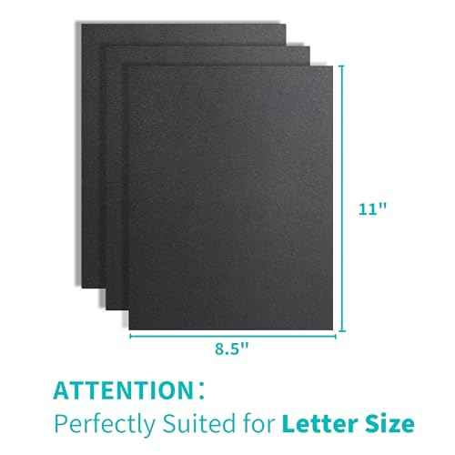 Binditek 100 Pack 12 Mil Sand-Textured Polycover - Plastic Binding Cover for Letter Size - Lightly Sanded Finish - Business Reports and Proposals - Square Corners, Un-Punched, Black