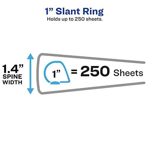 Avery Heavy-Duty View 3 Ring Binder, 1" One Touch Slant Rings, Holds 8.5" x 11" Paper, 1 Black Binder (05300)