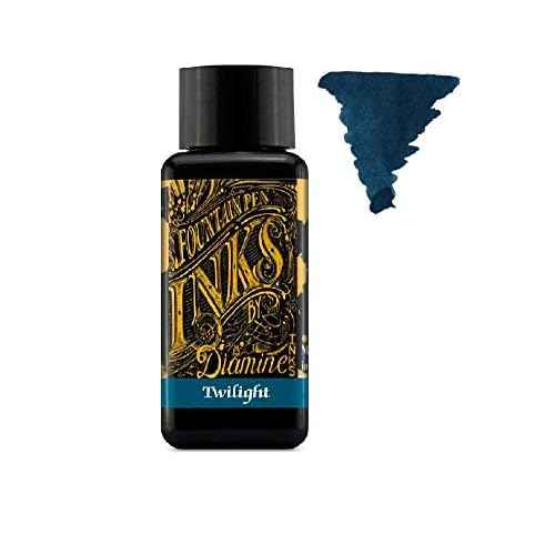 Diamine - 30ml Fountain Pen Ink - Colour Wheel - 6 x Bottles - Autumn Oak, Syrah, Macassar, Earl Grey, Aurora Borealis, Twilight