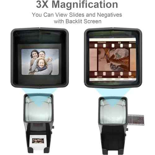 35mm Slide Viewer, 3X Magnification, USB Powered/Battery Operation-for 35mm Slides & Positive Film Negatives (4AA Batteries Included)