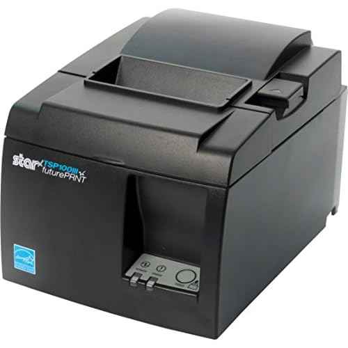 Star Micronics TSP143IIIU USB Thermal Receipt Printer with Device and Mfi USB Ports, Auto-cutter, and Internal Power Supply - Gray