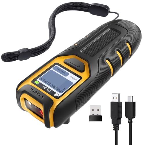 Inateck BCST-47-BK Wireless 2D Barcode Scanner with Display and Bluetooth