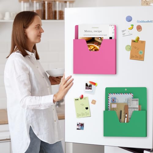 MFTEK Magnetic File Holder 6 Pockets Light Color-Mix Office Organizer