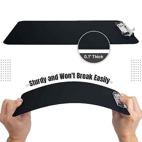 Mr. Pen- Plastic Clipboard, Letter Size, Black, Clipboard Plastic, Low-Profile Metal Clip with Retractable Hanging Hole