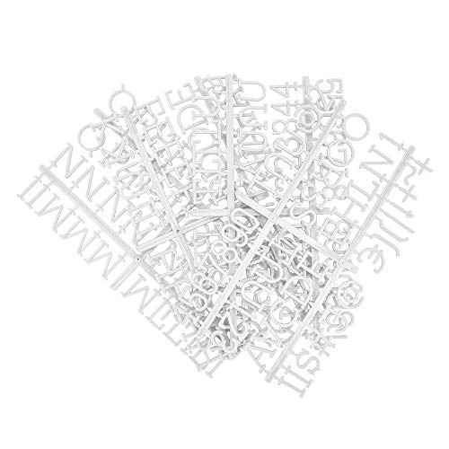 1 Inch Letters for Felt Letter Board, 188 Pieces Including Characters, Numbers & Symbols for Changeable Plastic Message Boards by Veskaoty (White)