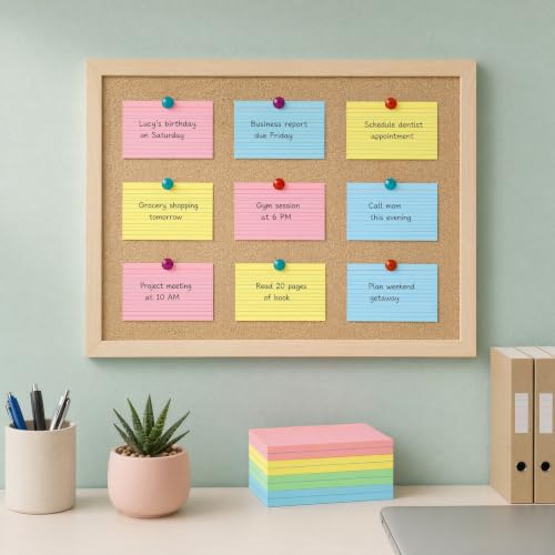 YIZUUN Multi-Color 3x5 Index Cards 200 Sheets Heavy 180gsm Flash Cards for Studying