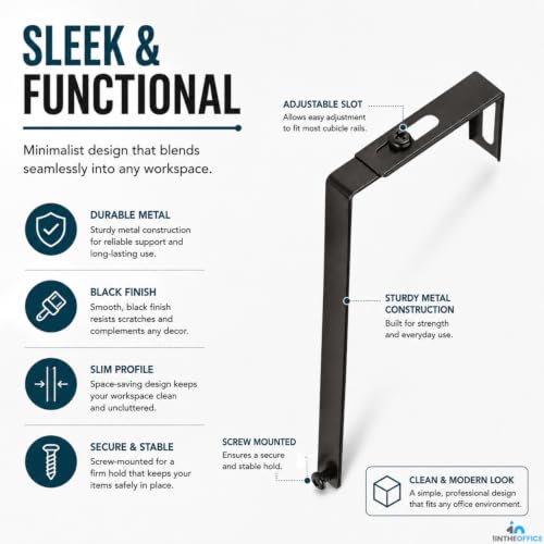 Adjustable Cubicle Hangers Set of 4 - Office Wall Mounts for Whiteboards & Files