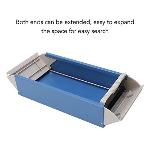 Index Card Box,Card File Holder Organizer Metal Base Heavy Duty Enlarged Space Transparent Plastic Sliding Design Credit Card Box for Index Cards Acrylic