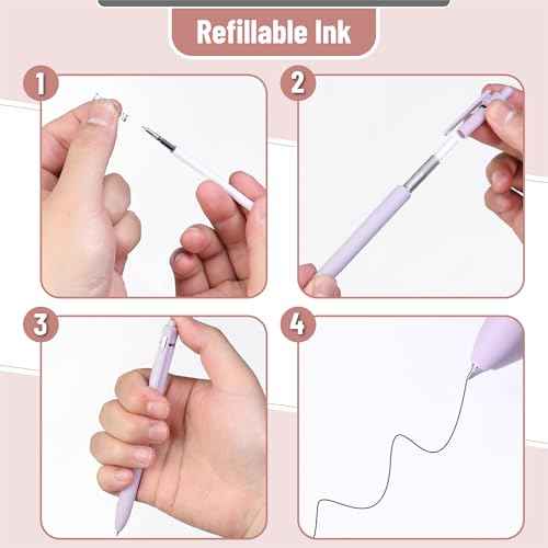 Mr. Pen- Retractable Gel Pens for Journaling, 6 Pack, 0.5 mm Black Ink, Pastel Barrels, Smooth Writing Aesthetic Pens for Women