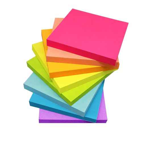 Sticky Notes 3x3 Inches,Bright Colors Self-Stick Pads, Easy to Stick for Home, Office, Notebook, 82 Sheets/pad