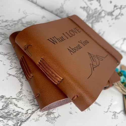What I Love About You Book, 50 Fill-in-the-Blank Reasons, Romantic Christmas Gifts for Women, Men, Boyfriend, Husband, Him, Girlfriend, Couple, Handmade Valentine¡¯s Day, Pocket Size Leather Journal