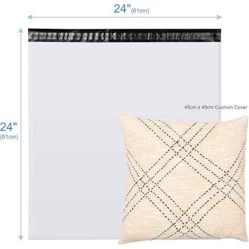 Metronic Poly Mailers 24x24 100PC White, Extra Large Shipping Bags Mailing Envelopes with Strong Adhesive, 2.5Mil Thick Mailers Poly Bags for Shipping, Mailing Bag Packaging Bag for Small Business