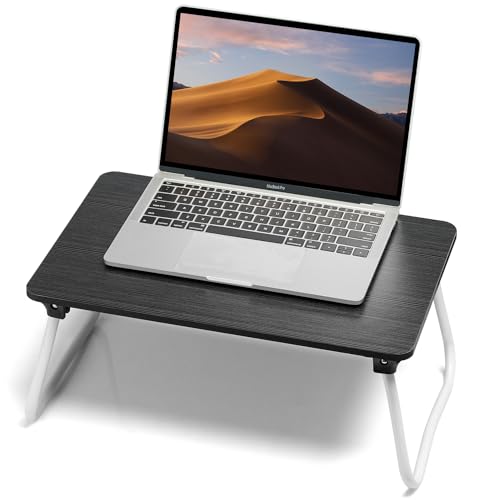 Foldable Lap Desk, Laptop Bed Desk, Portable Bed Table, Laptop Stand for Bed & Couch, Lightweight & Mini - Black