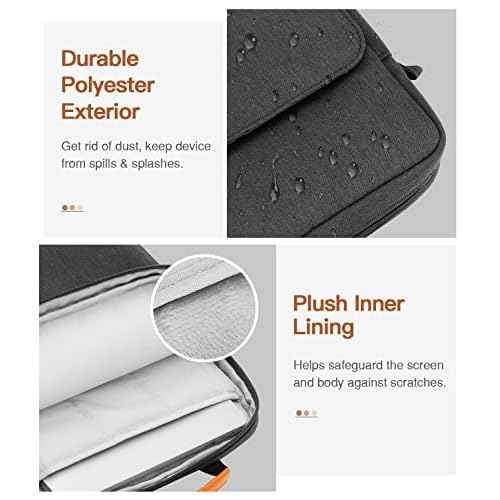 MoKo 15 Inch Laptop Sleeve Bag Fits MacBook Air 15" M2 2023, MacBook Pro 14" M2 2023, Galaxy Tab S9 Utra 14.6" 2023, Handle Carrying Case with Shoulder Strap, Black & Gray