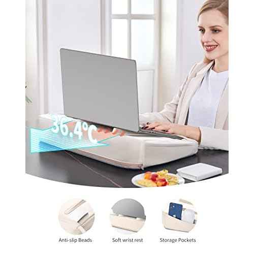 SAIJI Computer Lap Desk with Pillow Cushion,Ultra Lightweight Portable Computer Stand Desk for Couch, Bed & Chair