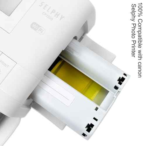 KP-108IN Color Ink and Paper Set Compatible for SELPHY CP1300 CP1500 CP1200 Wireless Compact Photo Printer (4 x 6 inch 108 Ink Paper Sheets + 3 Color Ink Cartridges)