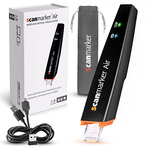 Scanmarker Air Reading Pen & Translator Pen - Black, Wireless OCR for Multilingual Text