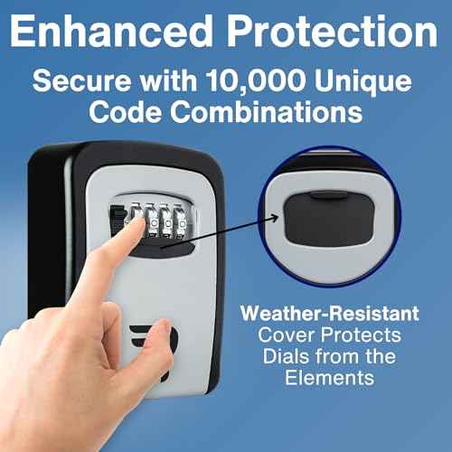 Key Lock Box with Code for Outside - Wall Mount Lockbox for Keys Outdoor - Combination Lock Box to Hide a Key Outside - Key Cabinets