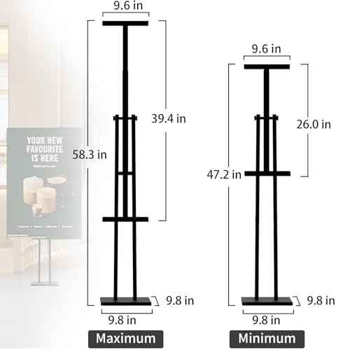 Heavy Duty Sign Stand, Metal Floor Standing Poster Stand, Retractable Height Poster Board Stand and 180¡Æ Rotation, Display Stands for Vendor Events, Black Foam Board Stand 2 Pack