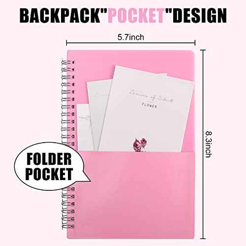 A5 Dotted Spiral Notebook, 6 Pack 120 Pages, Dot Grid Journal with 120 GSM Thick Dotted Bullet Paper, 6 Macaron Transparent Colors Hardcover, for Bullet Journaling 5.7"x 8.5"