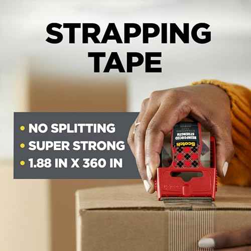 Scotch Strapping Packaging Tape, 1.88 in x 360 in (48 mm x 9.14 m), 36/case