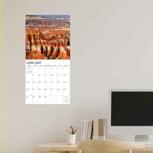 2026 Calendar for Wall, National Parks Calendar 2026 from January 2026 - June 2027, 12" x 24" Opened 18 Months Calendar, Full Page Months Thick & Sturdy Paper for Gift Perfect Organizing & Planning