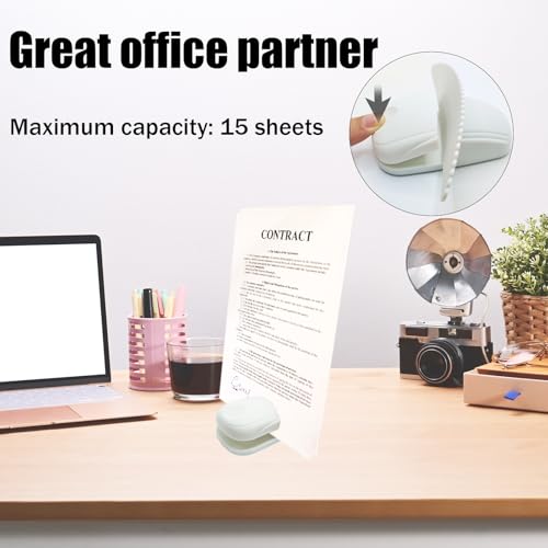 Divguf White Portable Paper Holder for Typing Desk Document Stand with Clip