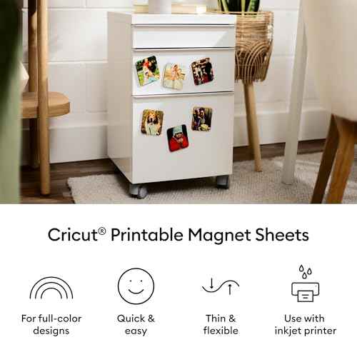 Cricut¢ç Printable Magnet Sheets - 8.5 in x 11 in (8 Count) - Create Custom Magnets - Thin, Flexible, & Compatible with Your Inkjet Printer - Works with Cricut Maker¢â, Explore¢â, Joy¢â Xtra, & Venture¢â