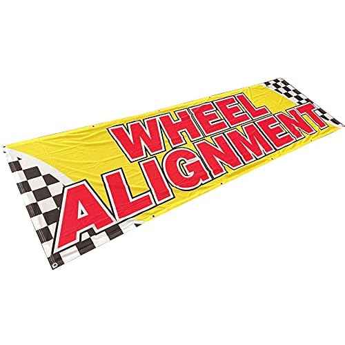 4 Less Co 3x10 Ft WHEEL ALIGNMENT Banner Sign Polyester Fabric yb