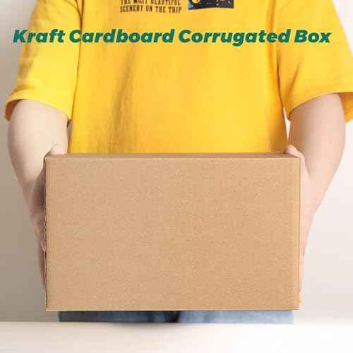Mat Board Center, 10x8x6 Inches Shipping Boxes for Mailing Moving Packaging, 25 Pack Corrugated Cardboard Boxes for Small Business, Kraft