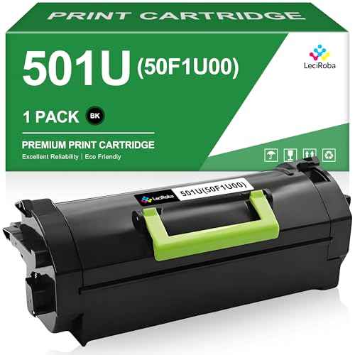LeciRoba 20000 Page-Yield 50F1U00 501U Toner Cartridge Replacement for Lexmark MS510 MS510dn MS610 MS610dn MS610de MS610dte MS610dtn Mono Laser Printer (20,000 Pages, 1-Pack)