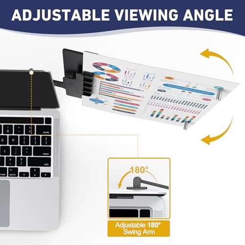 Adjustable Monitor Document Clip Holder for Laptops & Desks, Holds Up to 10 Sheets