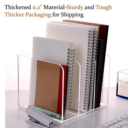 Magazine Holder, Clear Acrylic Magazine Rack, File Organizer for Office Desk, Book Organizer,-One-Piece-3 Vertical spaces,1 pack (B5)¡¦¡¦